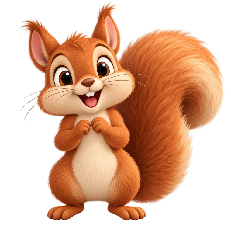 A friendly squirrel pops up
